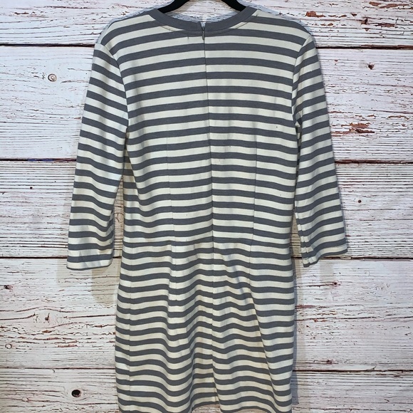 Gap Stripe Ponte Dress Heather Gray Size Medium - Picture 9 of 10